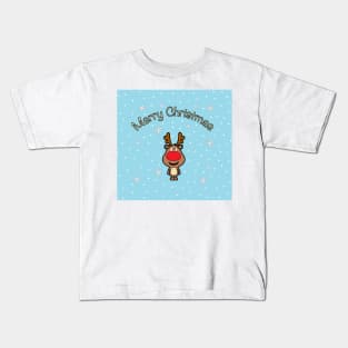 Rudolph the Red-Nosed Reindeer Merry Christmas - Santa Claus Kids T-Shirt